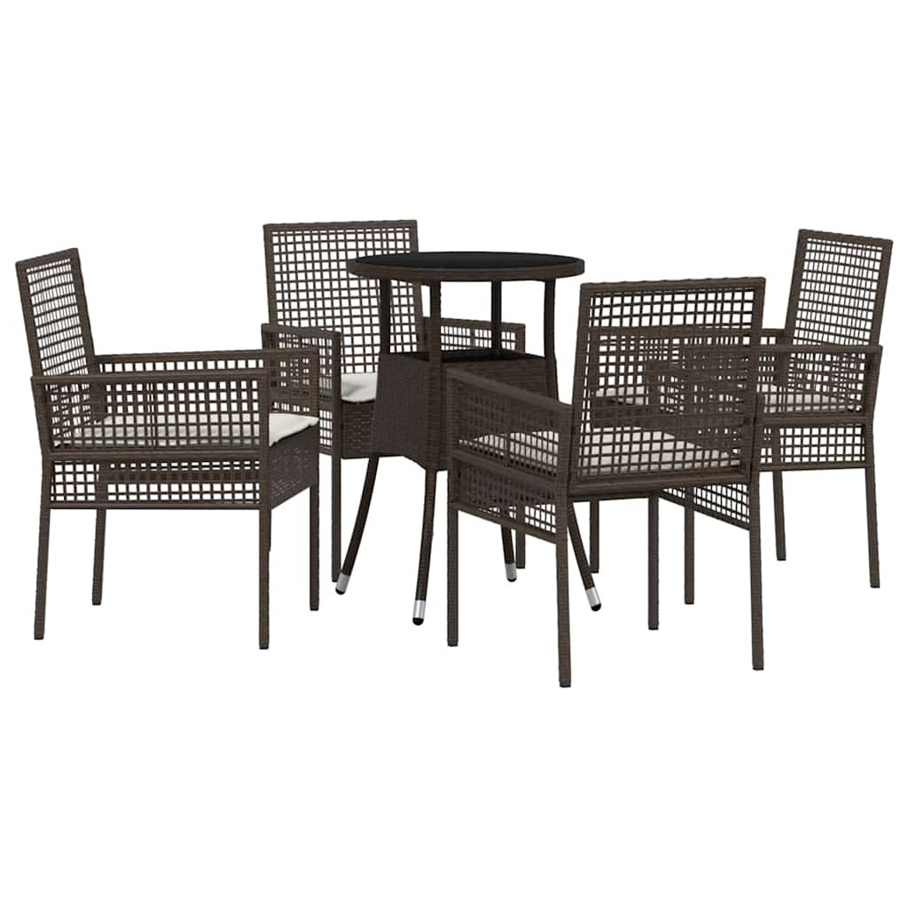 Kert étkező szett 5 pcs Barna polirattan