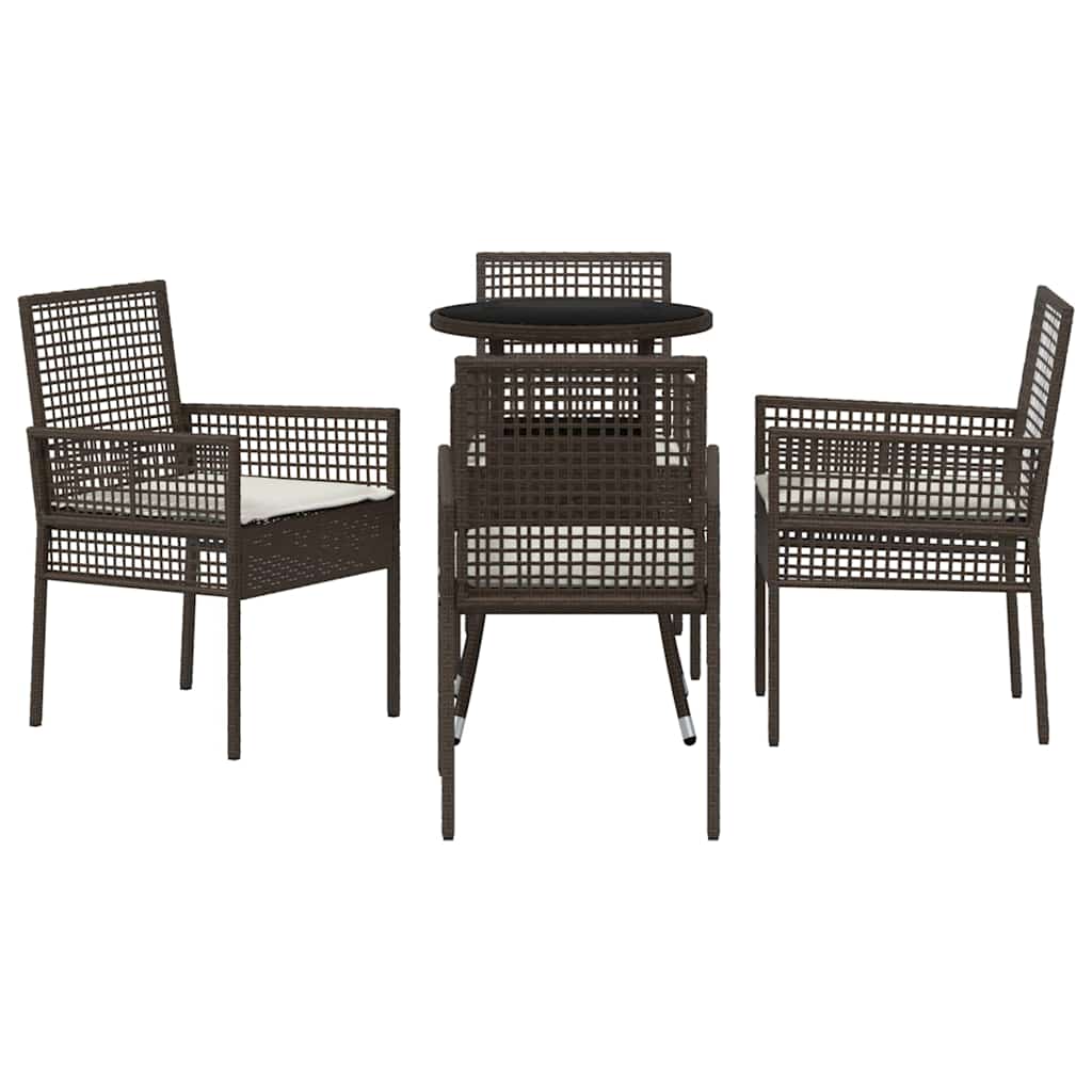 Kert étkező szett 5 pcs Barna polirattan