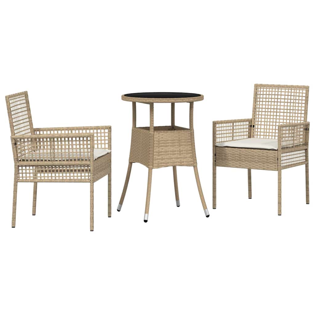 Kert étkező szett 3 pcs Bézs polirattan