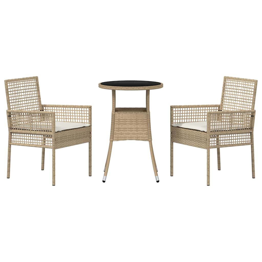 Kert étkező szett 3 pcs Bézs polirattan