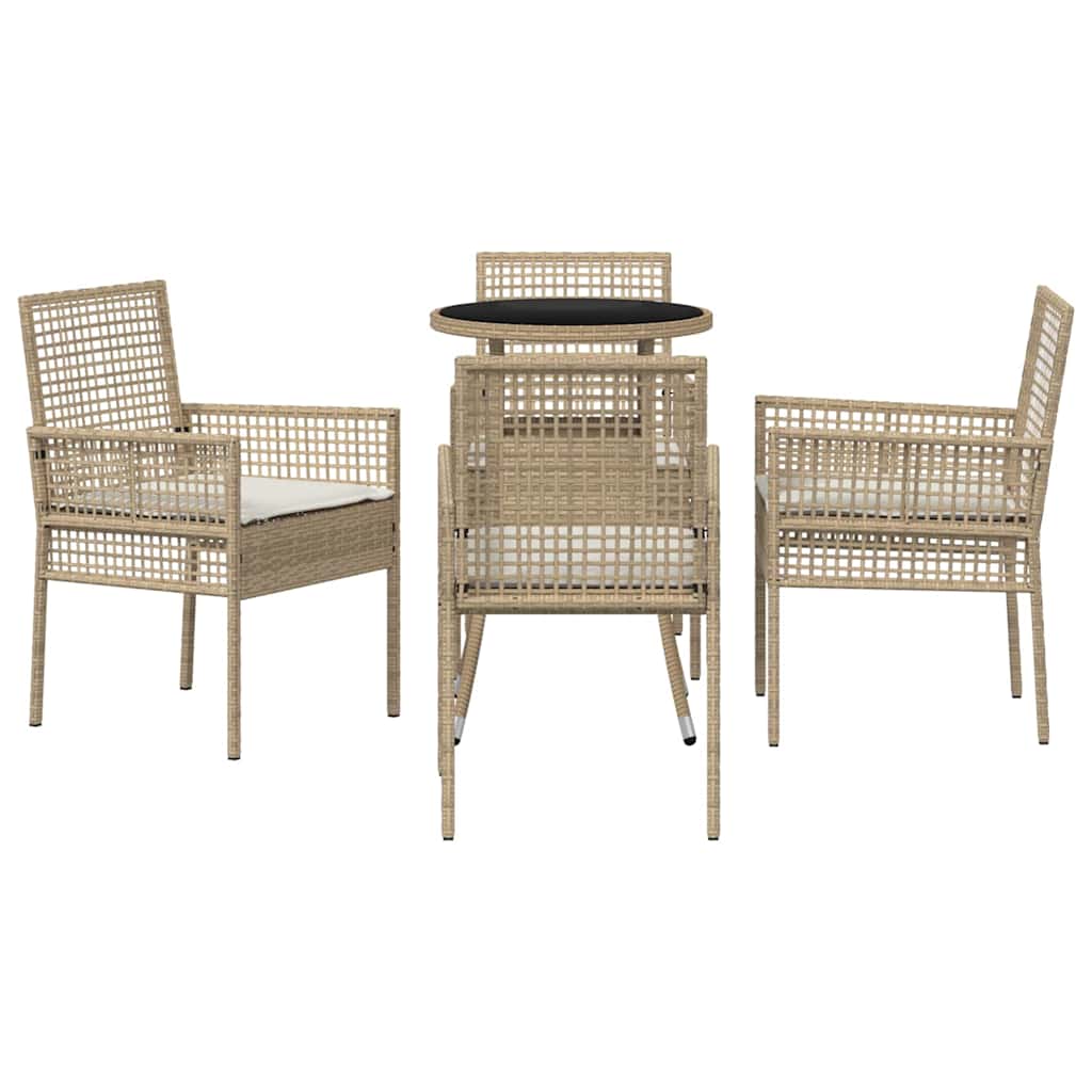 Kert étkező szett 5 pcs Bézs polirattan