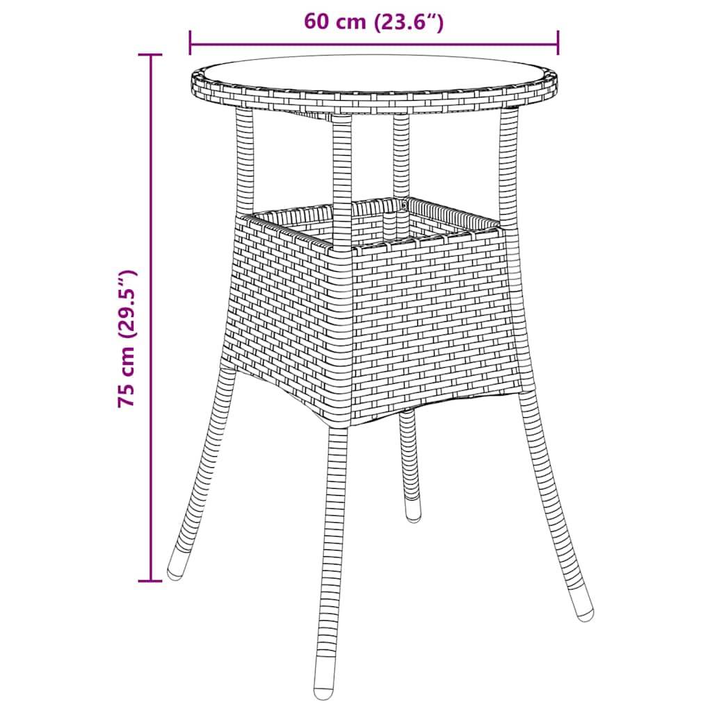 Kert étkező szett 5 pcs Bézs polirattan