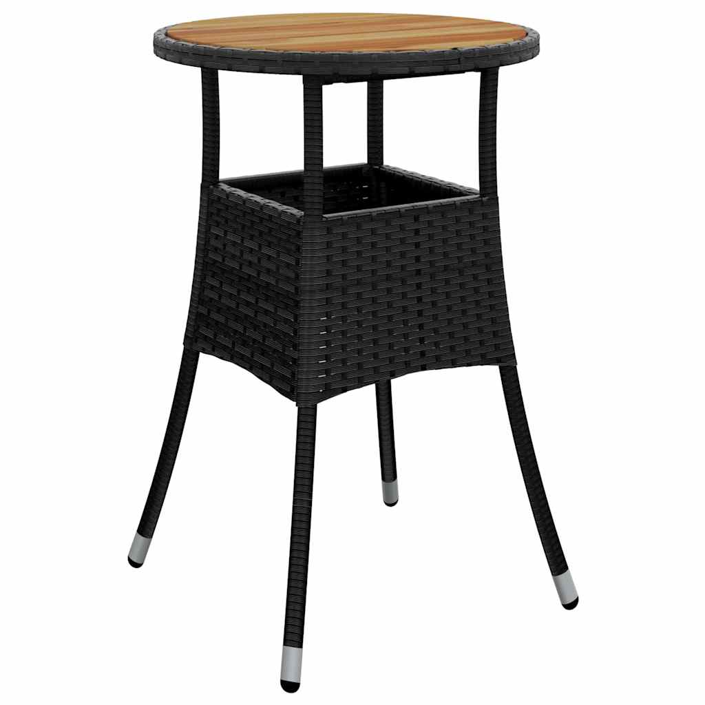 Kert étkező szett 3 pcs Fekete polirattan