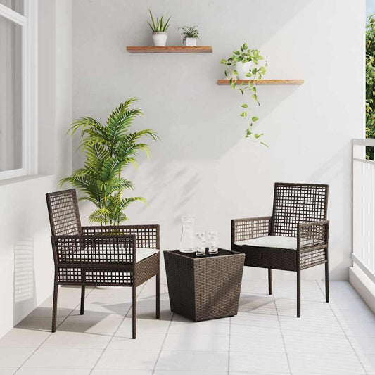 Kert Bistro Készlet 3 pcs Barna polirattan