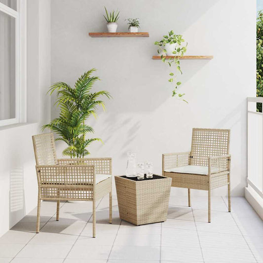 Kert Bistro Készlet 3 pcs Bézs polirattan