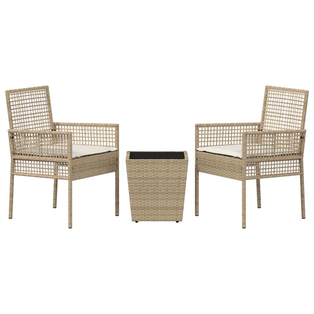 Kert Bistro Készlet 3 pcs Bézs polirattan