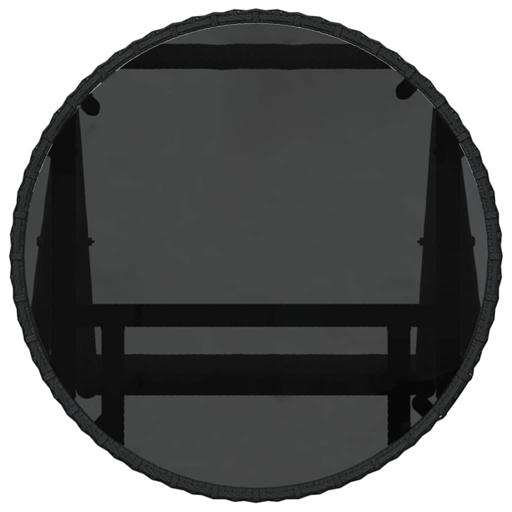 Kert Bistro Készlet 3 pcs Fekete polirattan