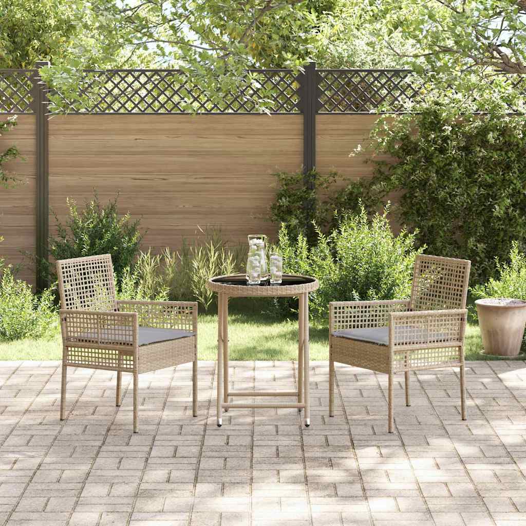 Kert Bistro Készlet 3 pcs Bézs polirattan