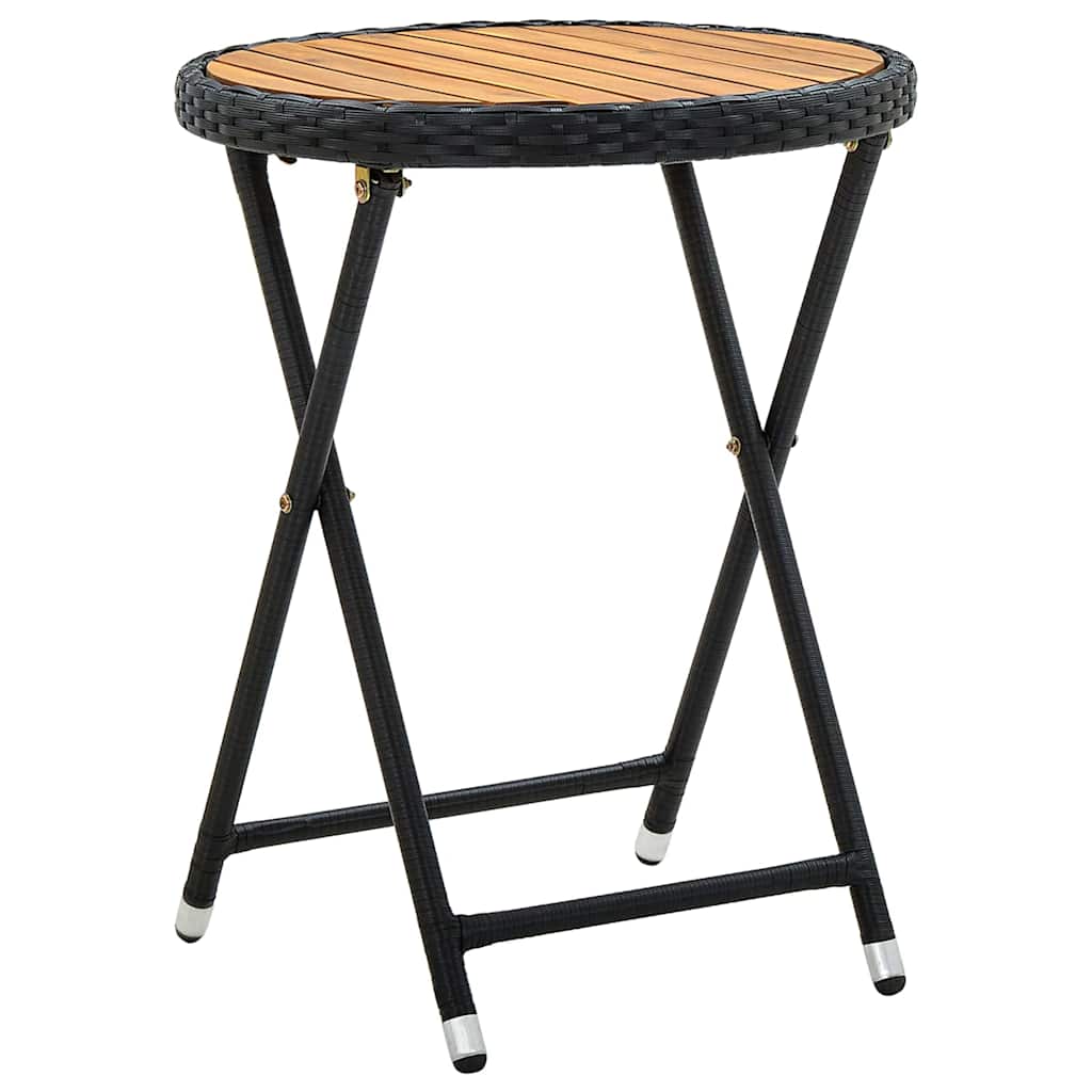 Kert Bistro Készlet 3 pcs Fekete polirattan