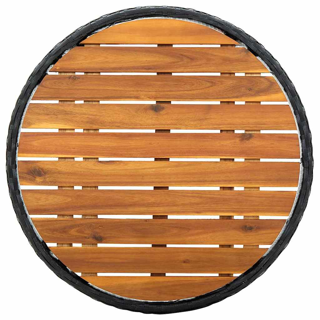 Kert Bistro Készlet 3 pcs Fekete polirattan