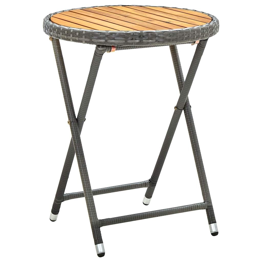 Kert Bistro Készlet 3 pcs Szürke polirattan