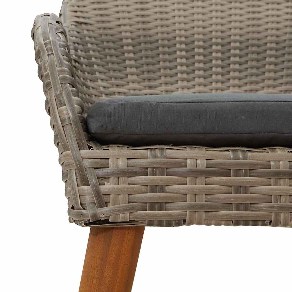 Kerti Szék párnával 2 pcs Fekete 62.5 x 55 x 82 cm polirattan