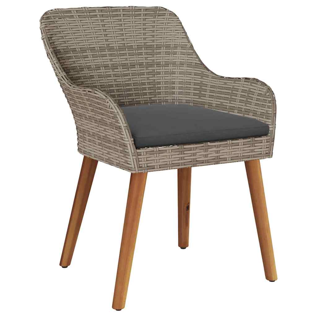 Kerti Szék párnával 2 pcs Fekete 62.5 x 55 x 82 cm polirattan