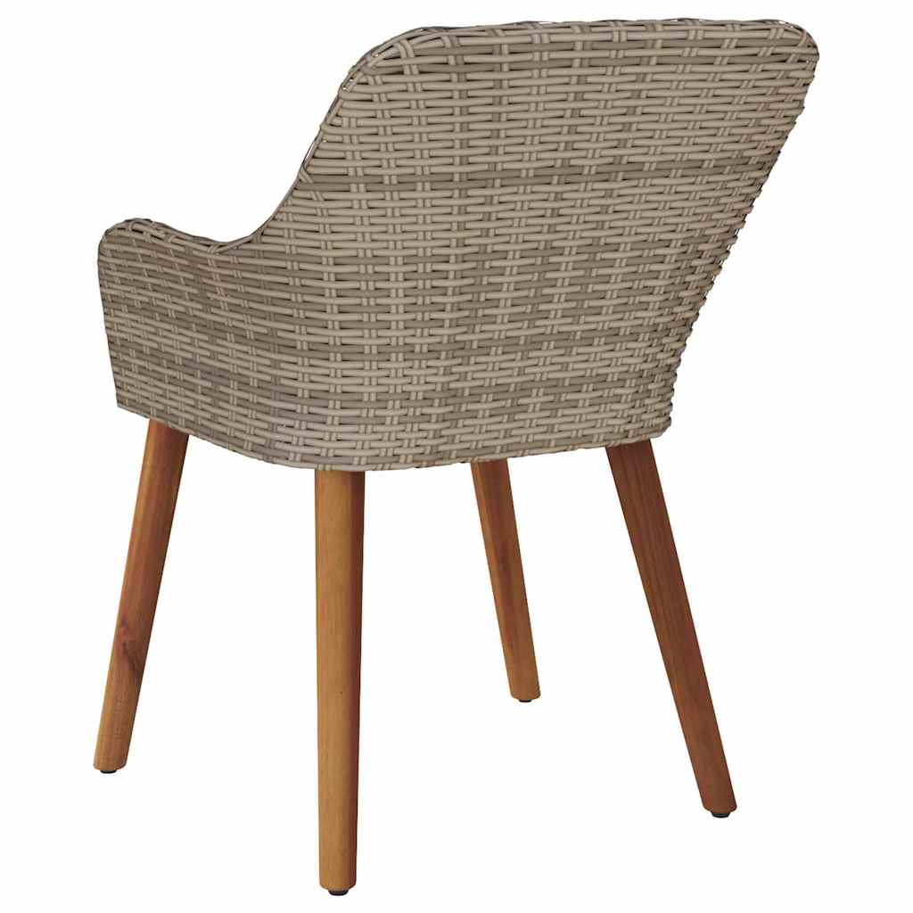 Kerti Szék párnával 2 pcs Fekete 62.5 x 55 x 82 cm polirattan