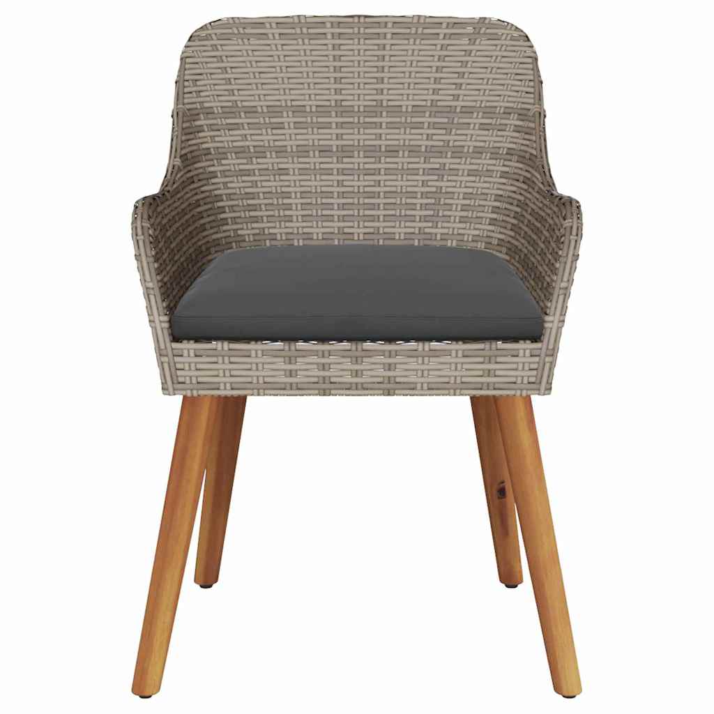 Kerti Szék párnával 2 pcs Fekete 62.5 x 55 x 82 cm polirattan