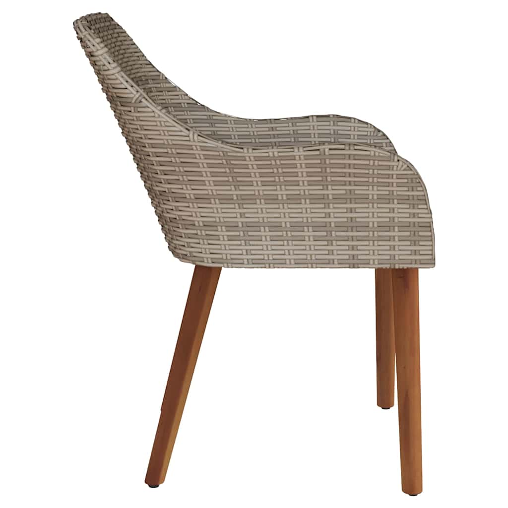 Kerti Szék párnával 2 pcs Fekete 62.5 x 55 x 82 cm polirattan