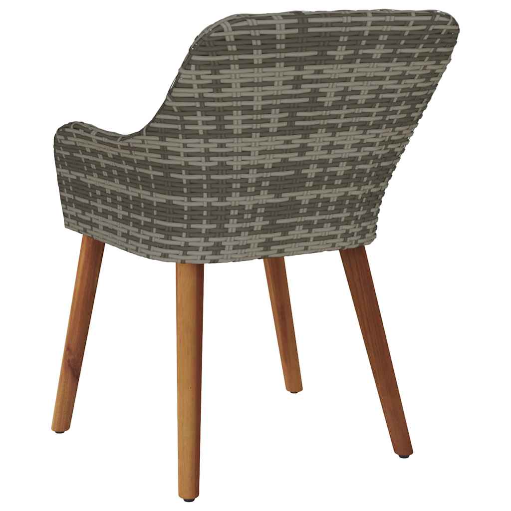 Kerti Szék párnával 2 pcs Szürke 62.5 x 55 x 82 cm polirattan