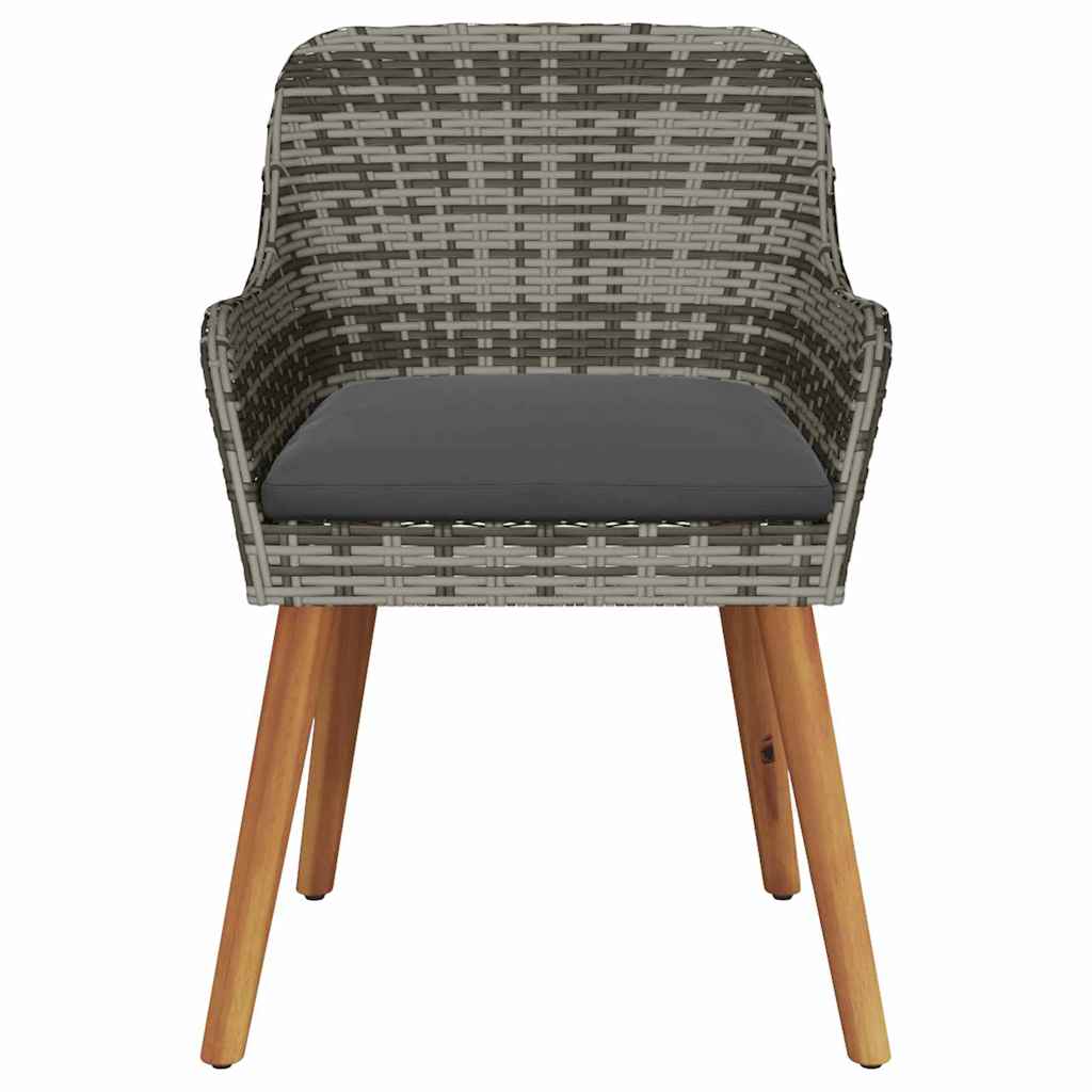 Kerti Szék párnával 2 pcs Szürke 62.5 x 55 x 82 cm polirattan