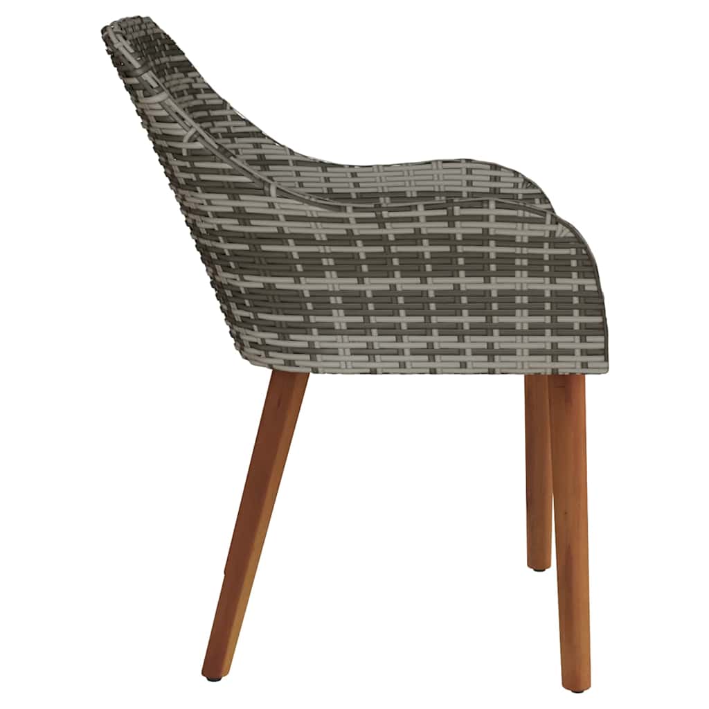 Kerti Szék párnával 2 pcs Szürke 62.5 x 55 x 82 cm polirattan