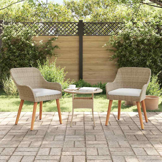 Kerti Szék párnával 2 pcs Bézs 62.5 x 55 x 82 cm polirattan