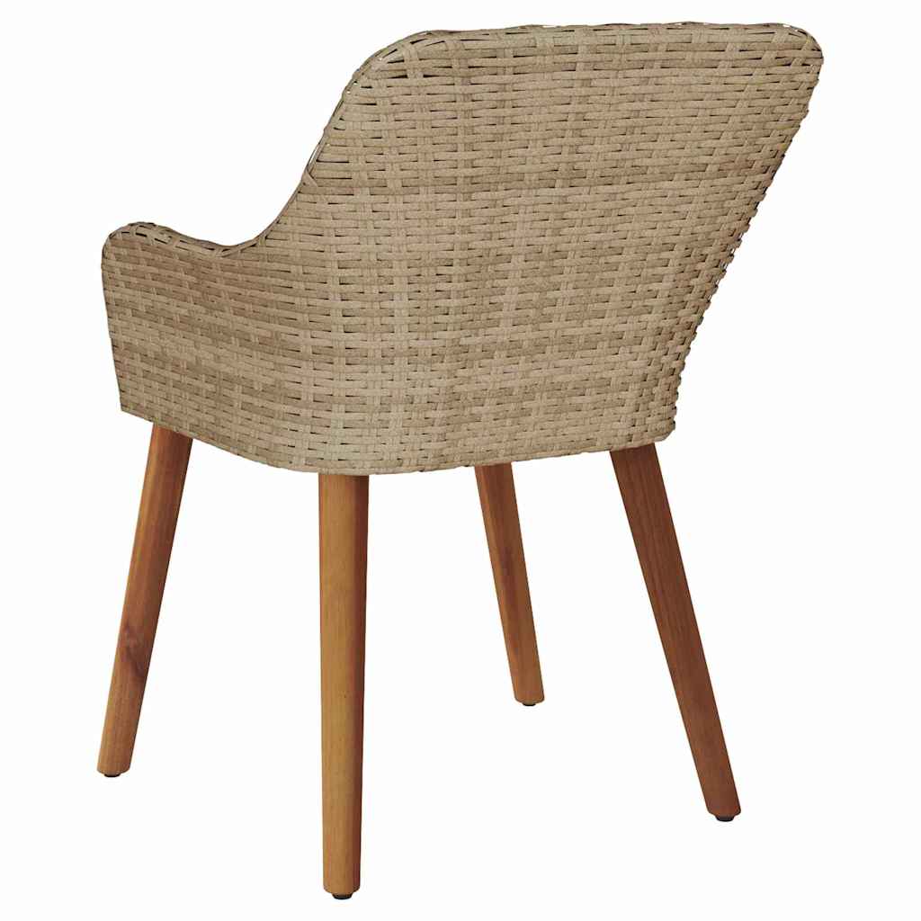 Kerti Szék párnával 2 pcs Bézs 62.5 x 55 x 82 cm polirattan