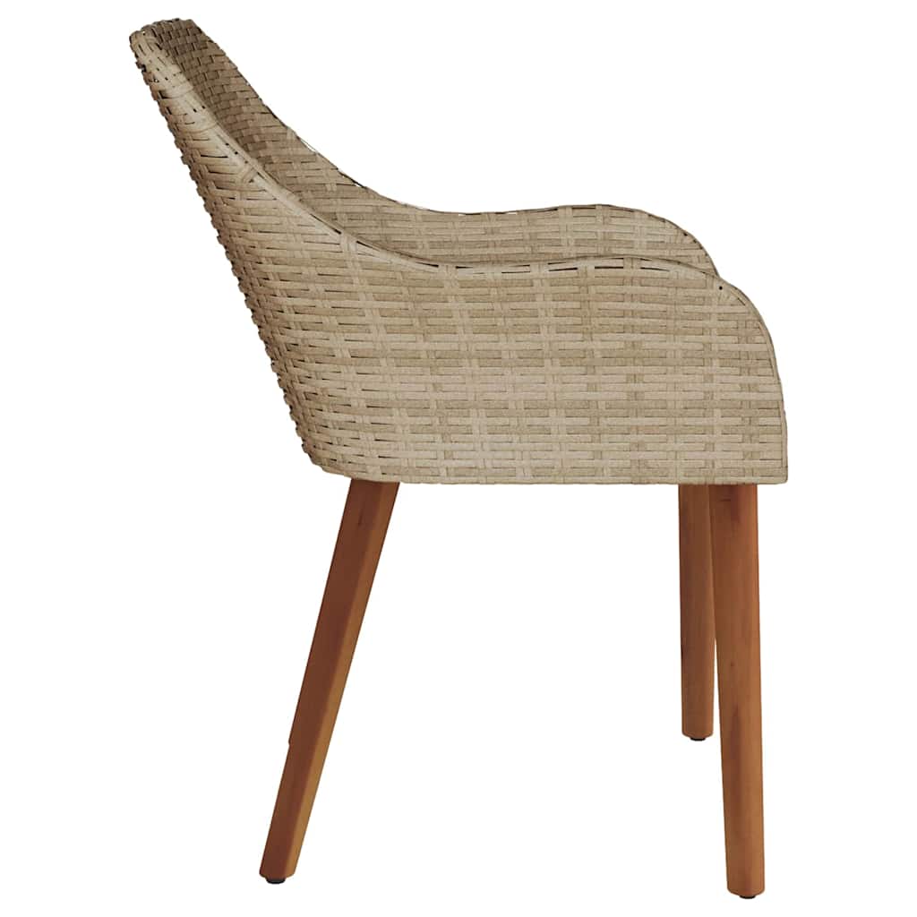 Kerti Szék párnával 2 pcs Bézs 62.5 x 55 x 82 cm polirattan