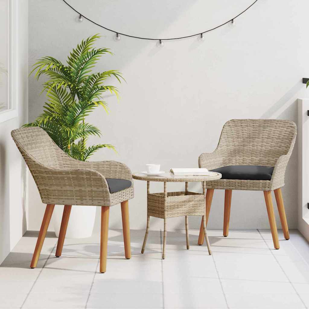 Kerti Szék 2 pcs Világosszürke 62.5 x 55 x 82 cm polirattan