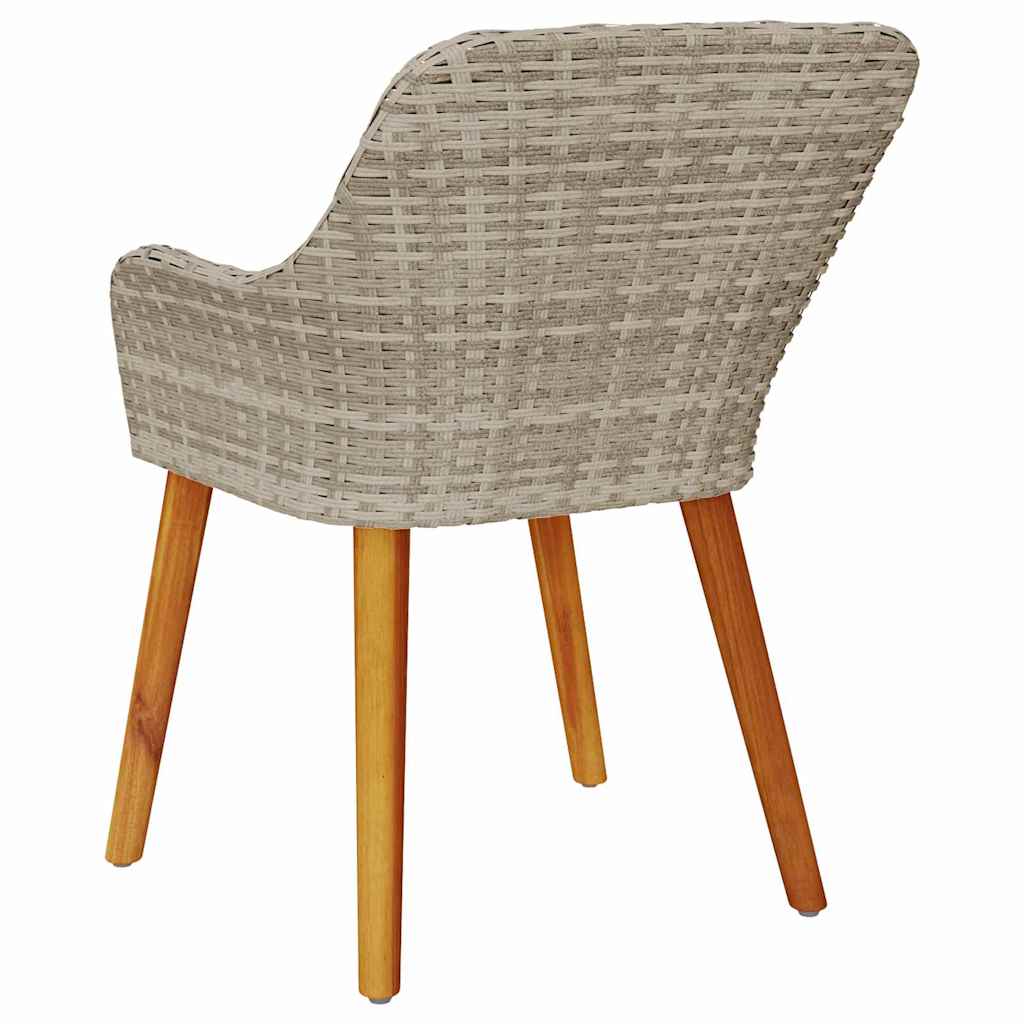 Kerti Szék 2 pcs Világosszürke 62.5 x 55 x 82 cm polirattan