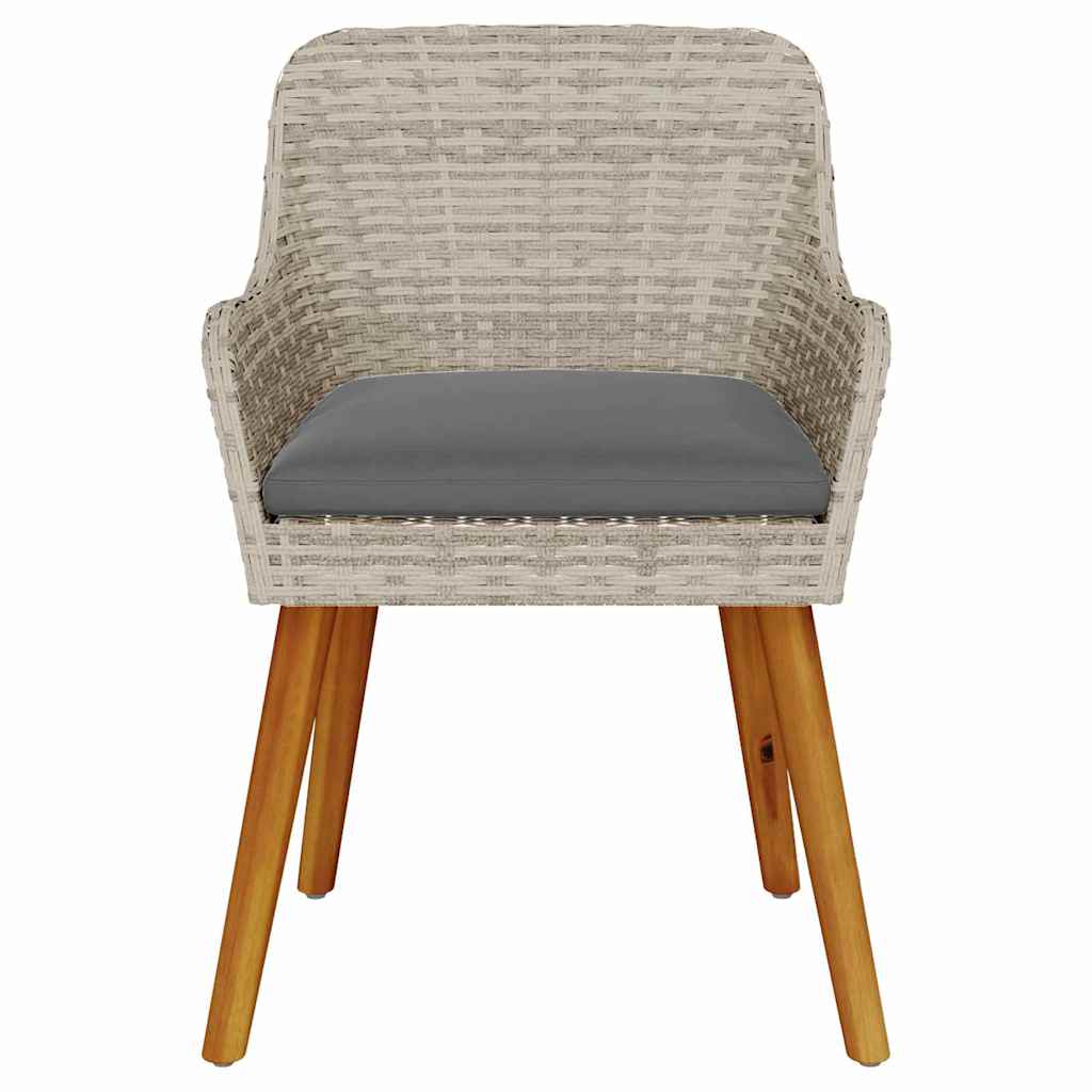 Kerti Szék 2 pcs Világosszürke 62.5 x 55 x 82 cm polirattan