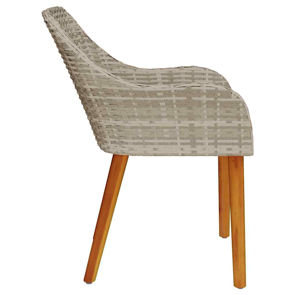 Kerti Szék 2 pcs Világosszürke 62.5 x 55 x 82 cm polirattan