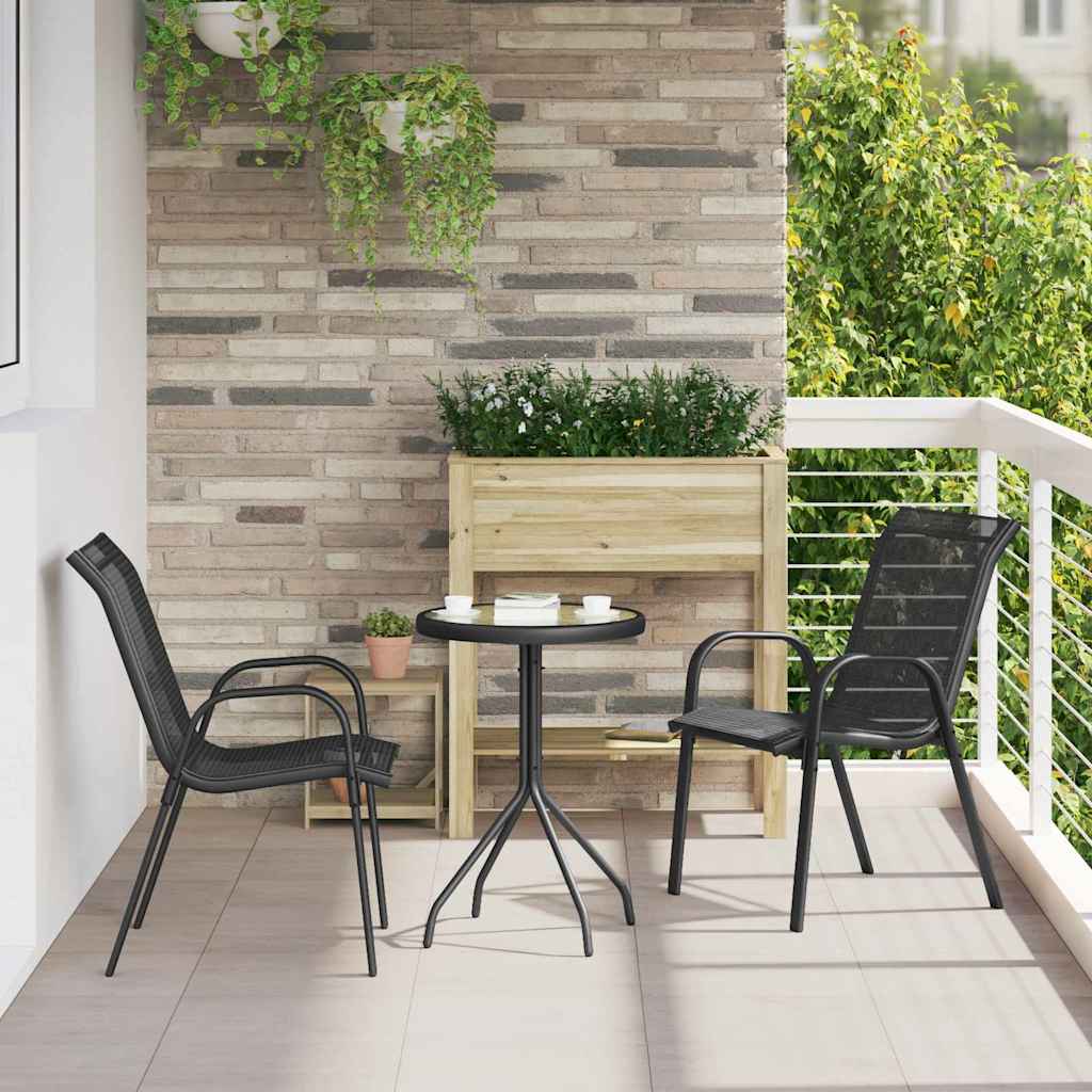 Kert Bistro Készlet 3 pcs Fekete Acél
