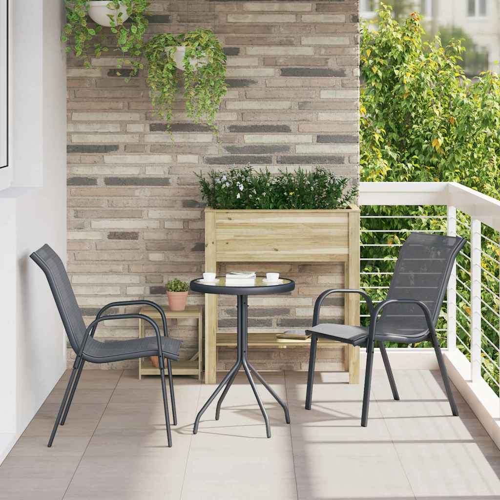 Kert Bistro Készlet 3 pcs Szürke Acél