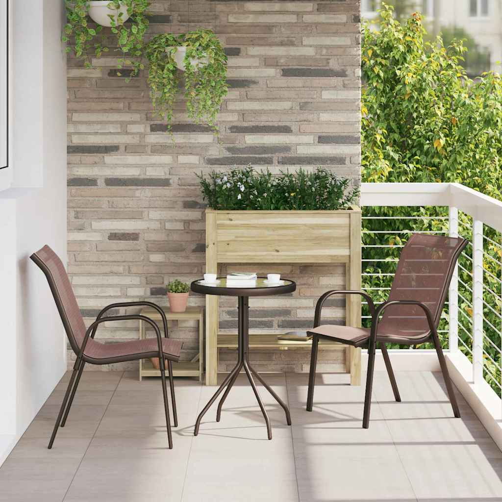 Kert Bistro Készlet 3 pcs Barna Acél