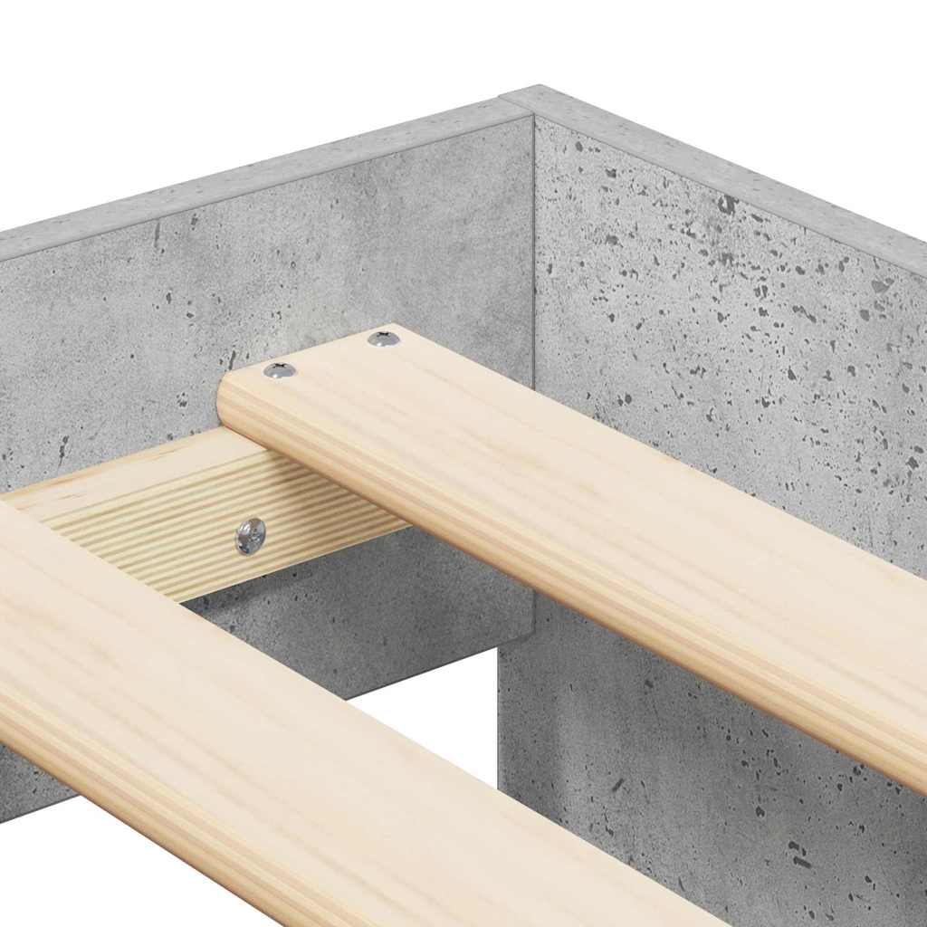 Ágykeret fiókkal tárolóval Beton Szürke 100 x 200 cm Faanyag
