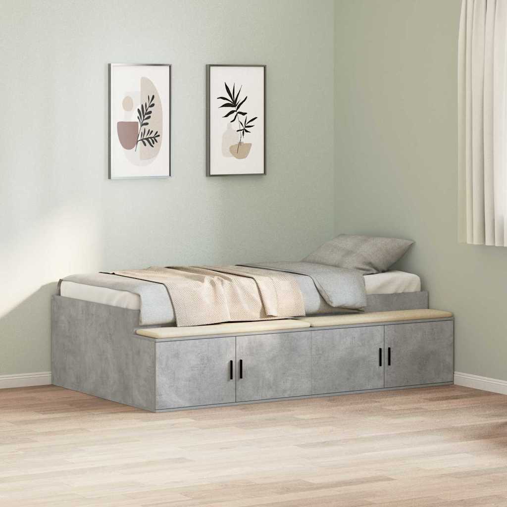 Ágykeret fiókkal tárolóval Beton Szürke 100 x 200 cm Faanyag