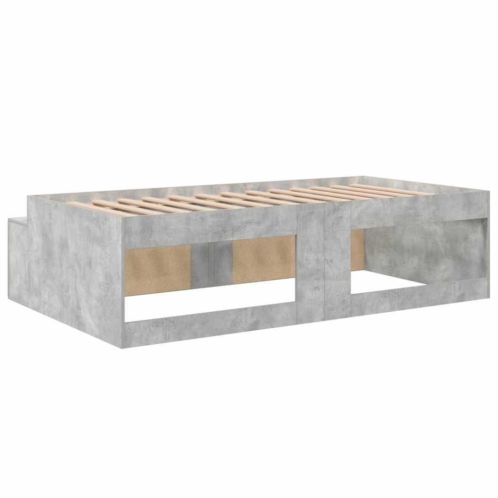 Ágykeret fiókkal tárolóval Beton Szürke 100 x 200 cm Faanyag