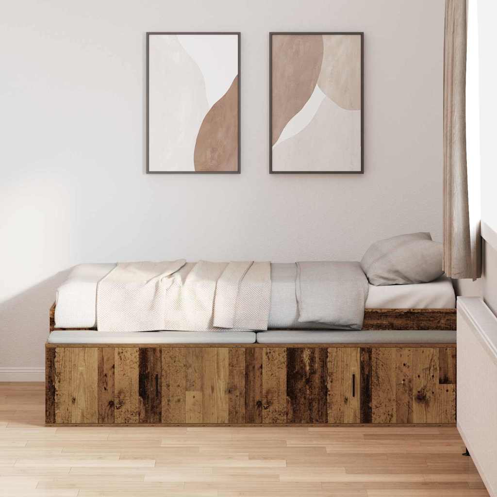 Ágykeret fiókkal tárolóval Öreg fa 90 x 200 cm Faanyag