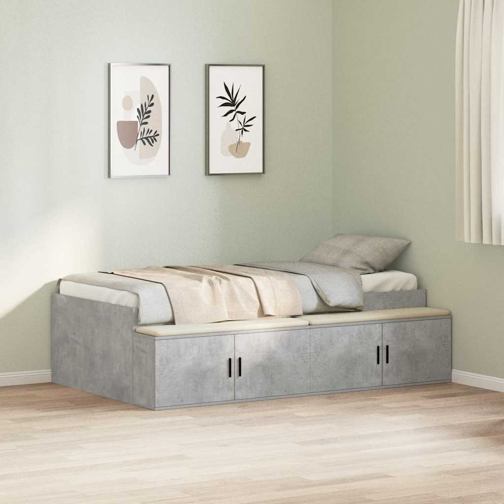 Ágykeret fiókkal tárolóval Beton Szürke 80 x 200 cm Faanyag