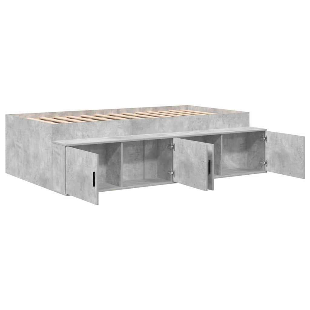 Ágykeret fiókkal tárolóval Beton Szürke 80 x 200 cm Faanyag