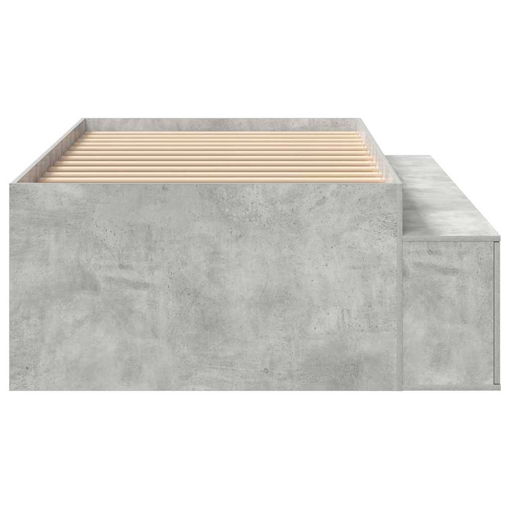 Ágykeret fiókkal tárolóval Beton Szürke 80 x 200 cm Faanyag