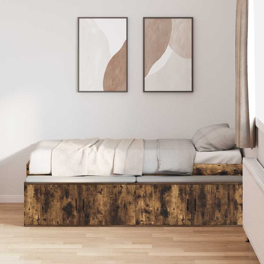 Ágykeret fiókkal tárolóval Füstölt tölgy 80 x 200 cm Faanyag