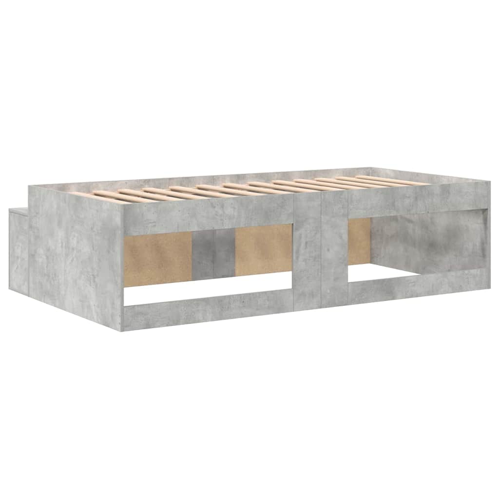 Ágykeret fiókkal tárolóval Beton Szürke 70 x 190 cm Szerelt Fa