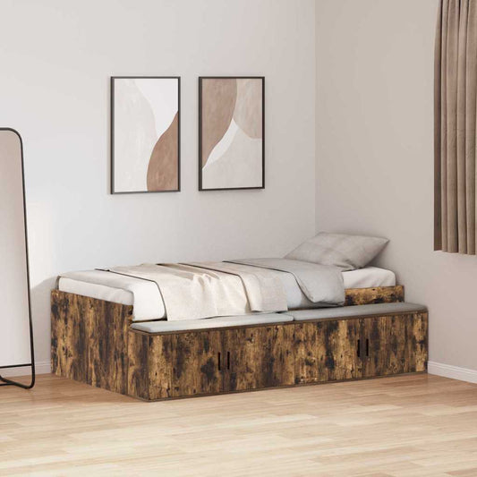 Ágykeret fiókkal tárolóval Füstölt tölgy 70 x 190 cm Faanyag