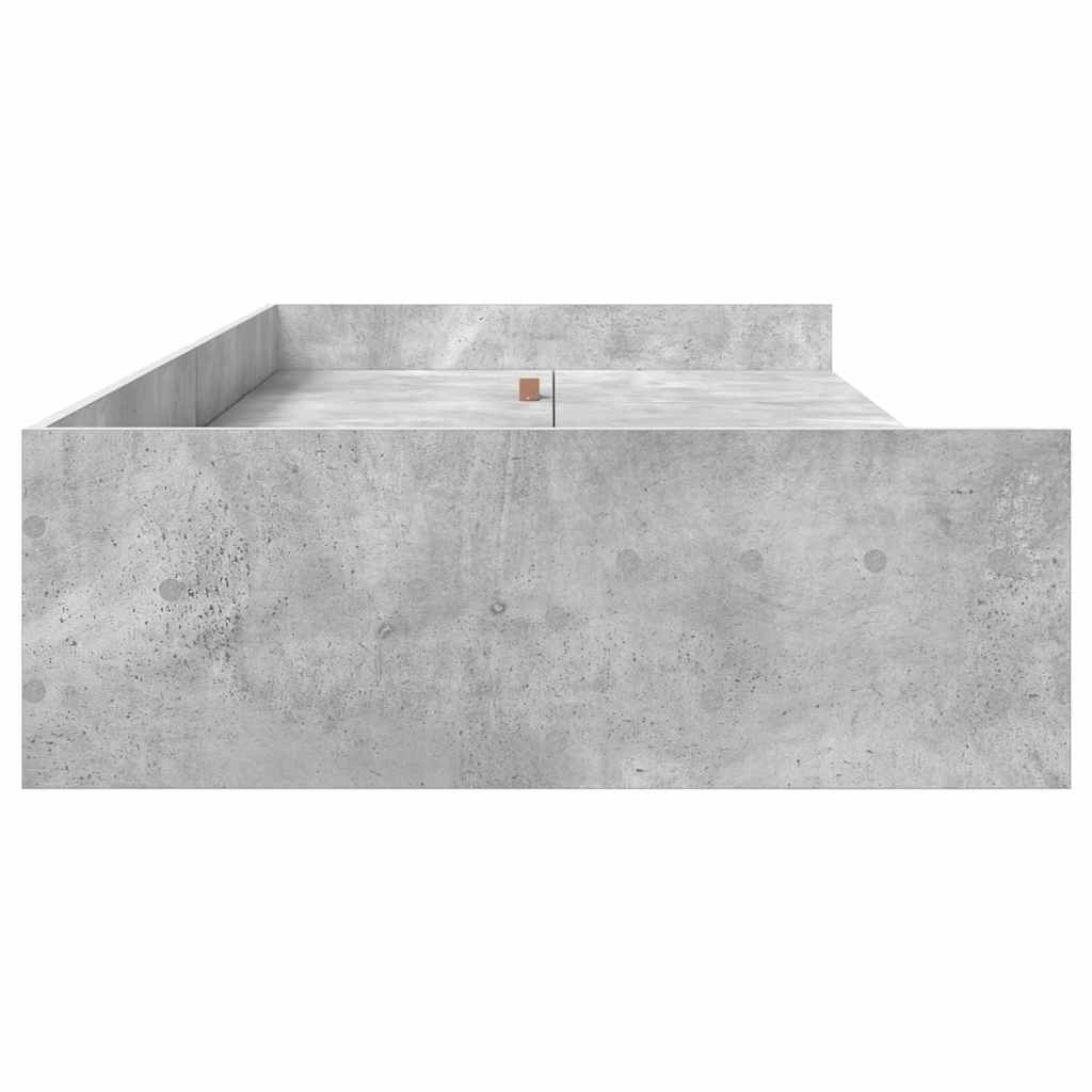 Ágykeret fiókkal tárolóval Beton Szürke 100 x 200 cm Szerelt Fa