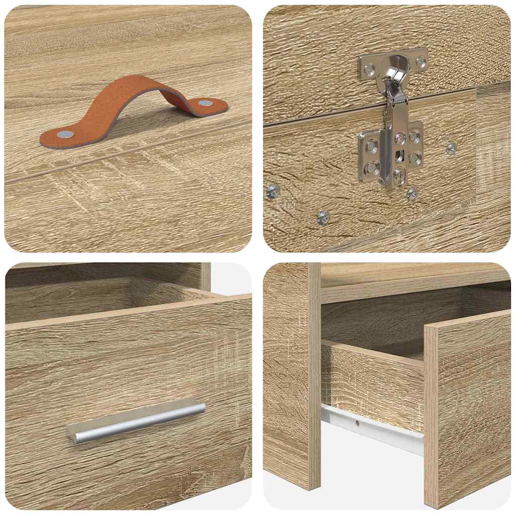 Ágykeret fiókkal tárolóval Sonoma tölgy 90 x 200 cm Szerelt Fa