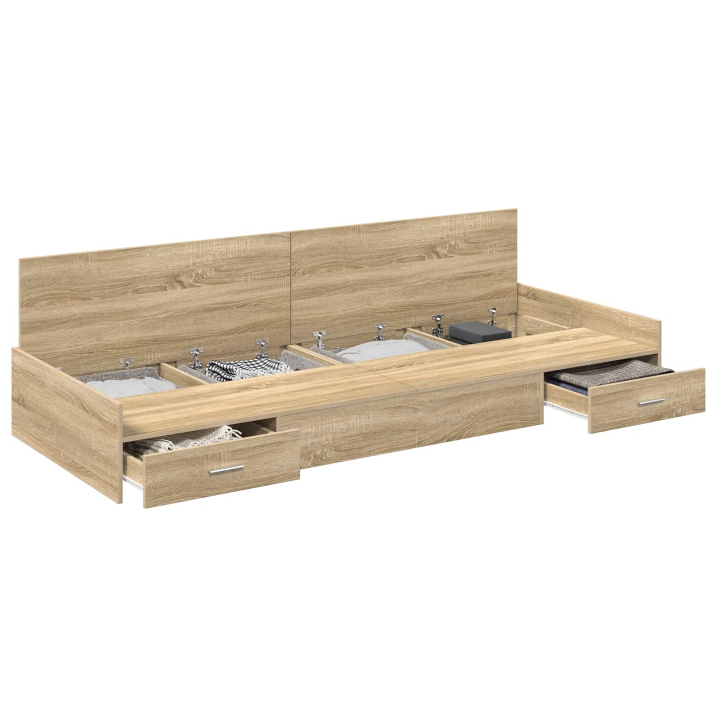 Ágykeret fiókkal tárolóval Sonoma tölgy 80 x 200 cm Szerelt Fa