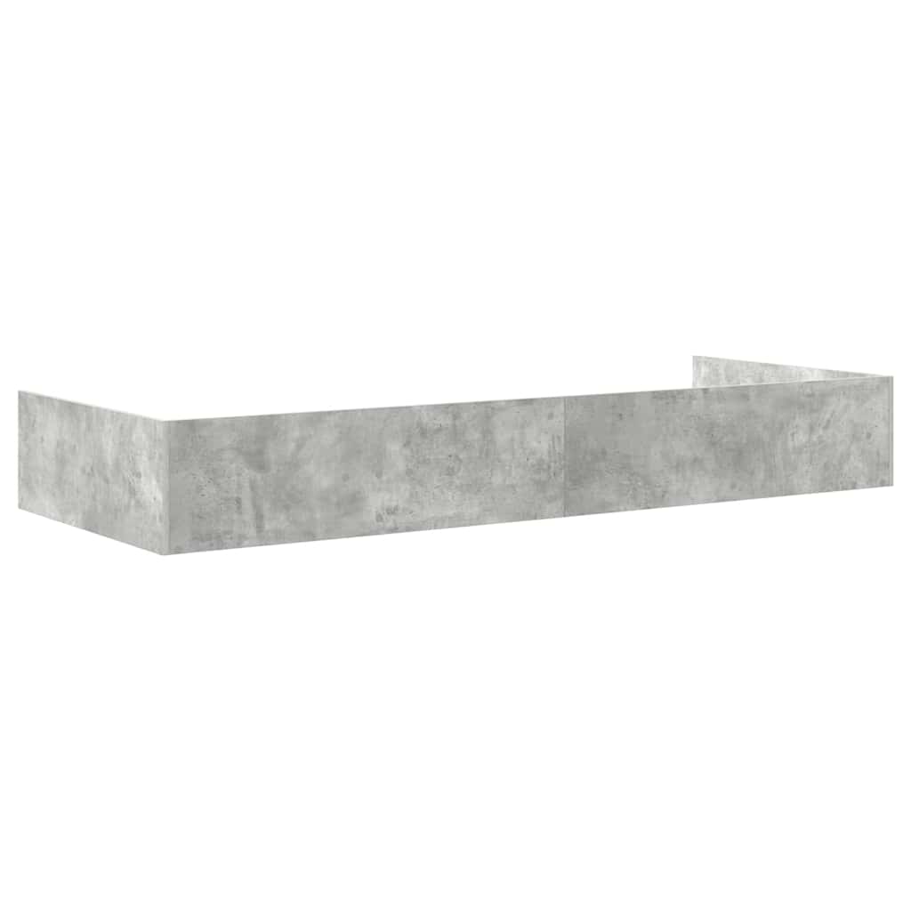 Ágykeret fiókkal tárolóval Beton Szürke 75 x 190 cm Szerelt Fa