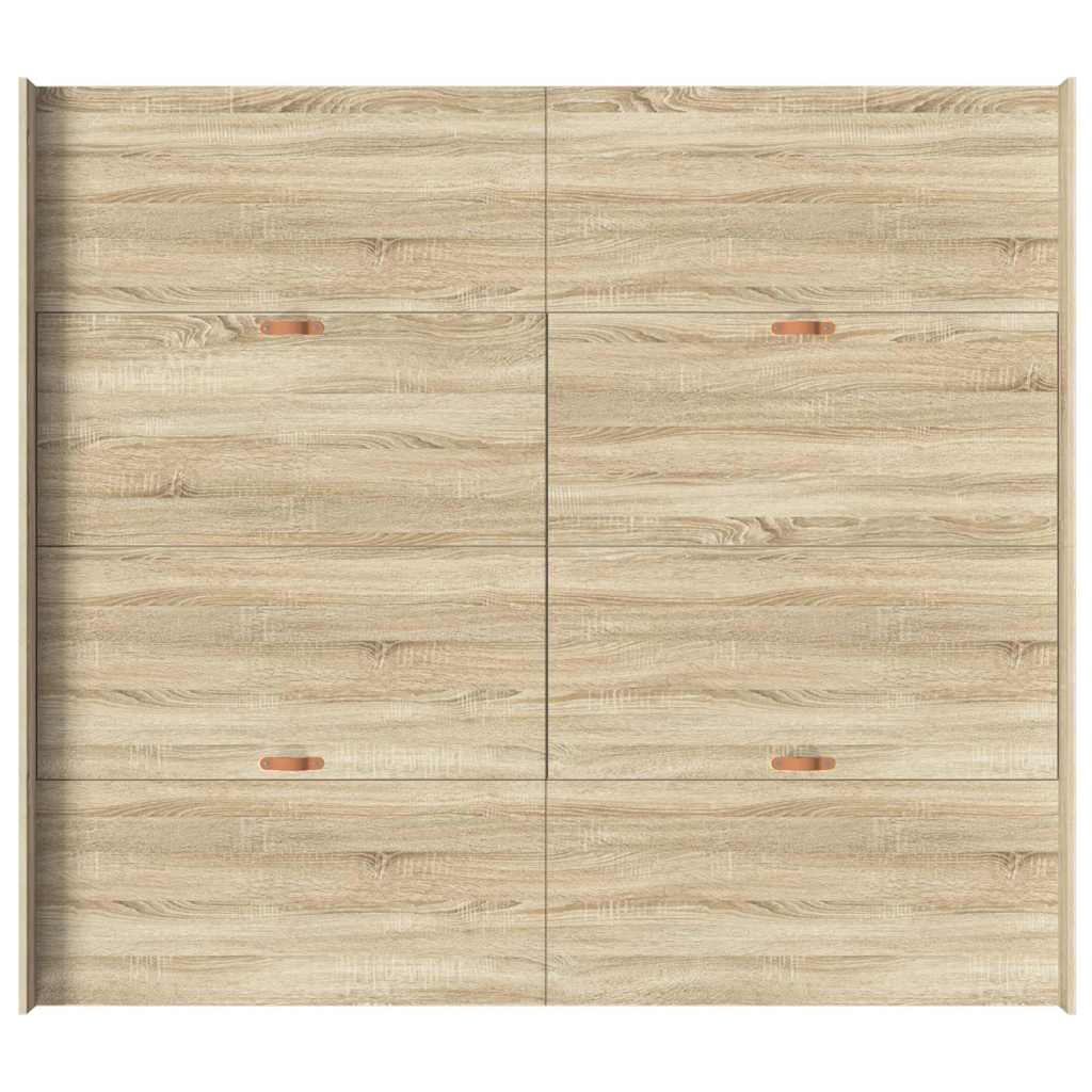 Ágykeret tárolóval fiókkal Sonoma tölgy 200 x 200 cm Szerelt Fa