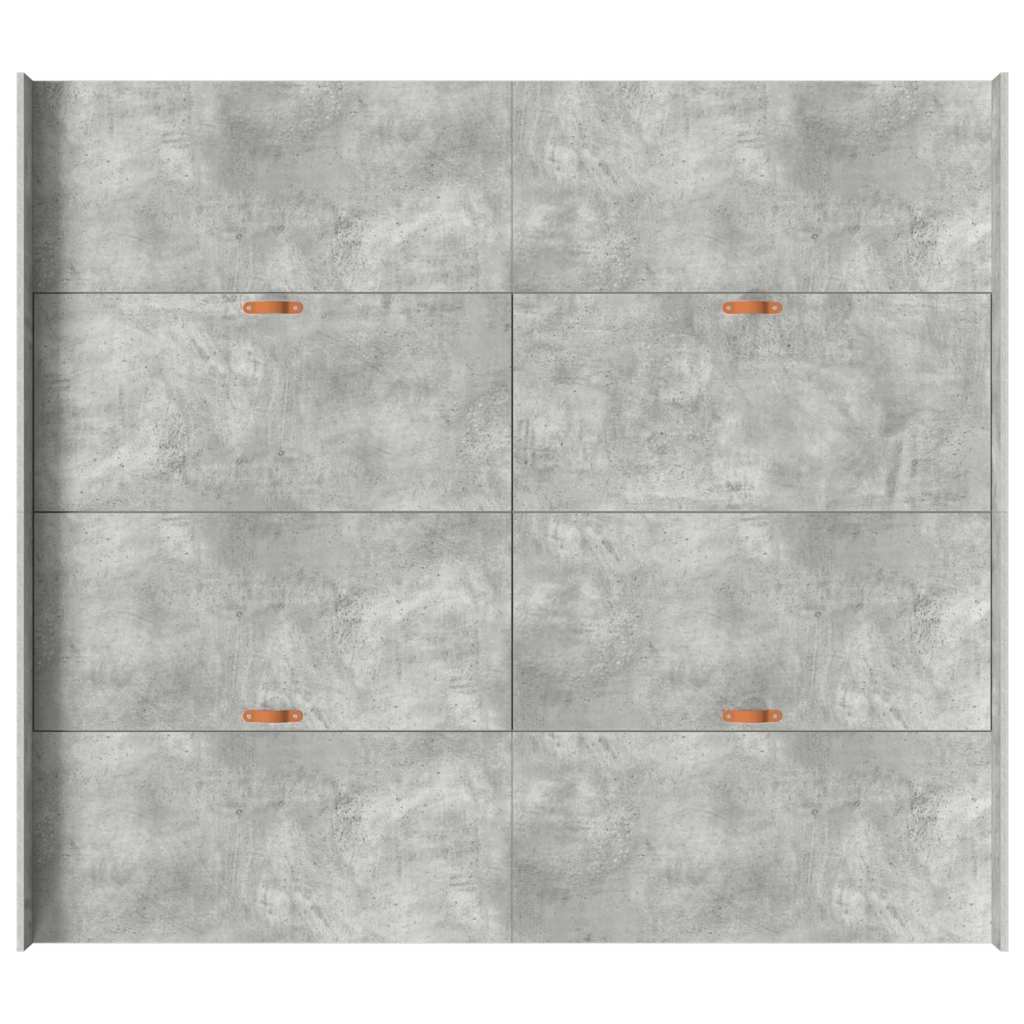 Ágykeret tárolóval fiókkal Beton Szürke 200 x 200 cm Szerelt Fa
