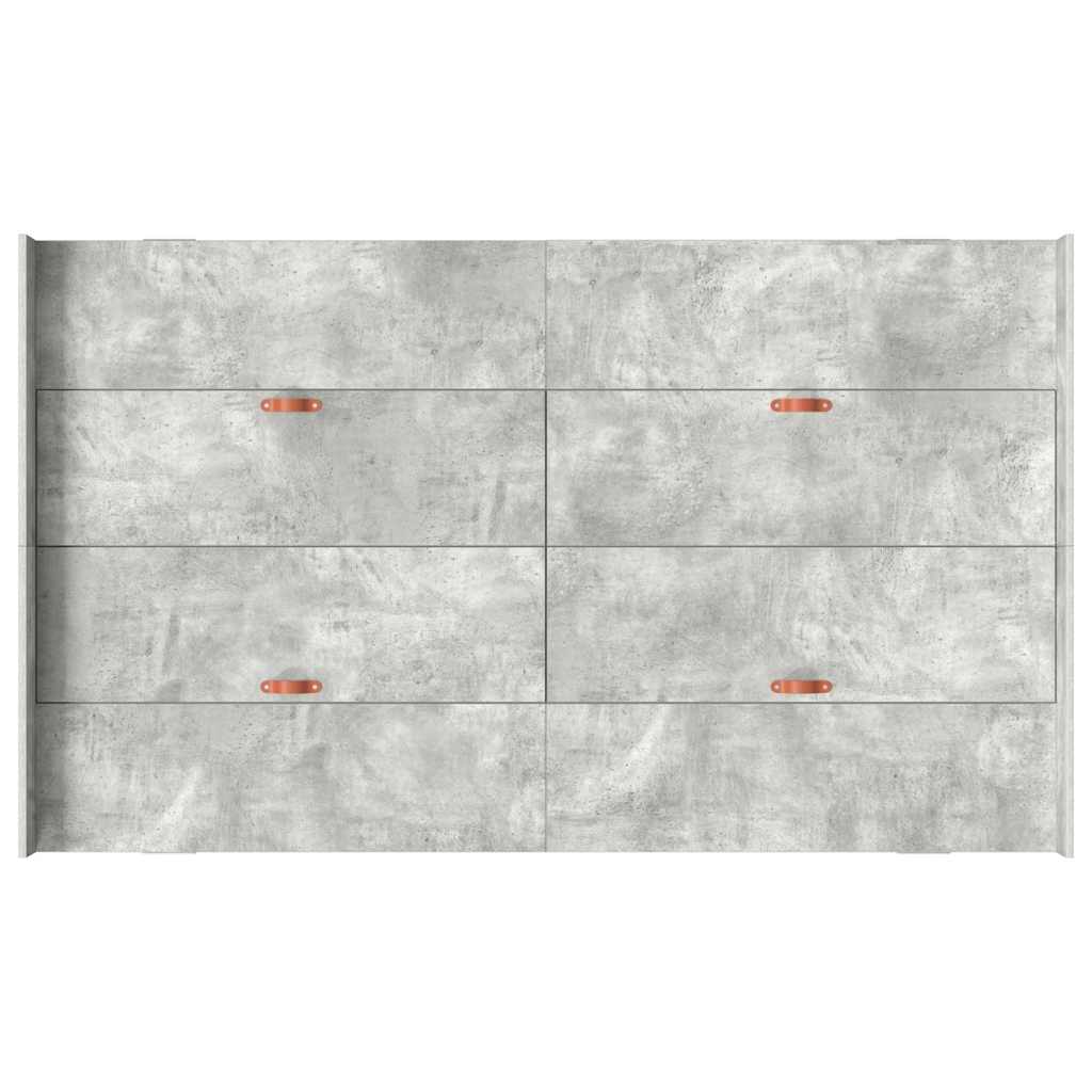 Ágykeret tárolóval fiókkal Beton Szürke 120 x 200 cm Szerelt Fa